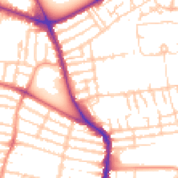 Daytime road noise heatmap for PO4 8JQ