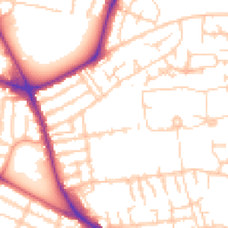 Daytime road noise heatmap for PO4 8NX