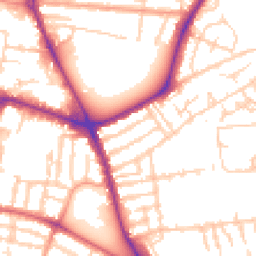 Daytime road noise heatmap for PO4 8RY