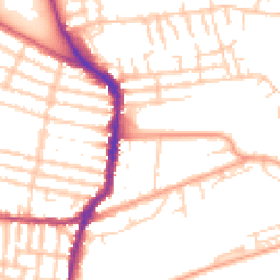 Daytime road noise heatmap for PO4 9JY
