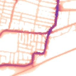 Daytime road noise heatmap for PO4 9PJ