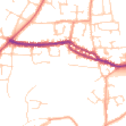 Daytime road noise heatmap for PO40 9EF