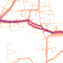 Daytime road noise heatmap for PO40 9EQ