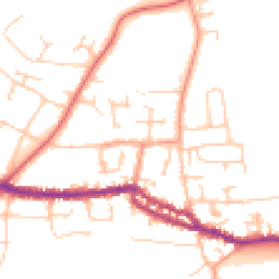 Daytime road noise heatmap for PO40 9LS