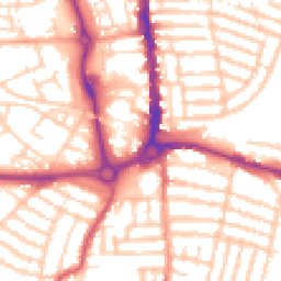 Daytime road noise heatmap for PO5 1AE