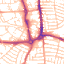 Daytime road noise heatmap for PO5 1AF
