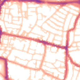 Daytime road noise heatmap for PO5 1AQ