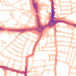 Daytime road noise heatmap for PO5 1AR