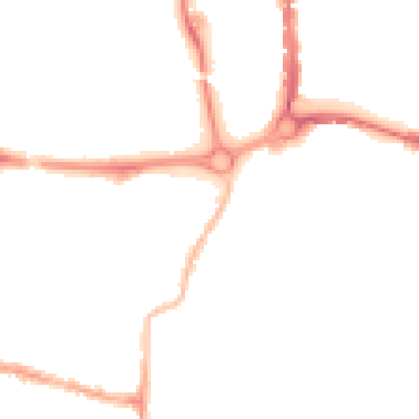 Night-time road noise heatmap for PO5 1AR