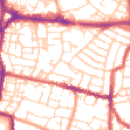 Daytime road noise heatmap for PO5 1DU