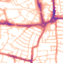 Daytime road noise heatmap for PO5 1EA