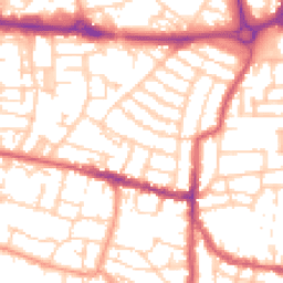 Daytime road noise heatmap for PO5 1EH