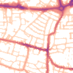 Daytime road noise heatmap for PO5 1EL