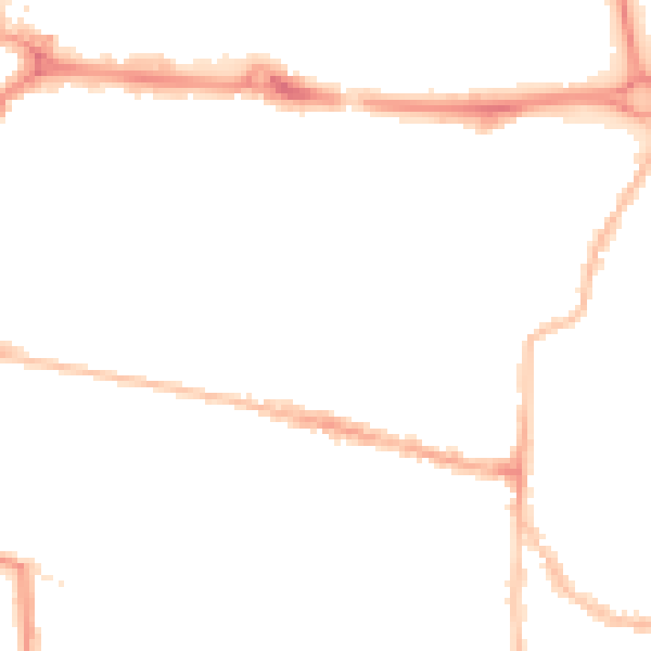 Night-time road noise heatmap for PO5 1EN