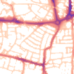 Daytime road noise heatmap for PO5 1EQ