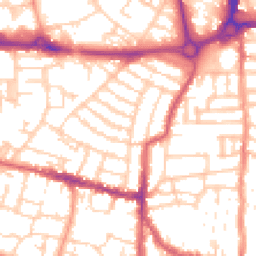 Daytime road noise heatmap for PO5 1ER