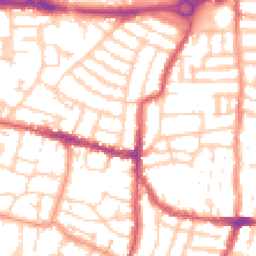 Daytime road noise heatmap for PO5 1ET