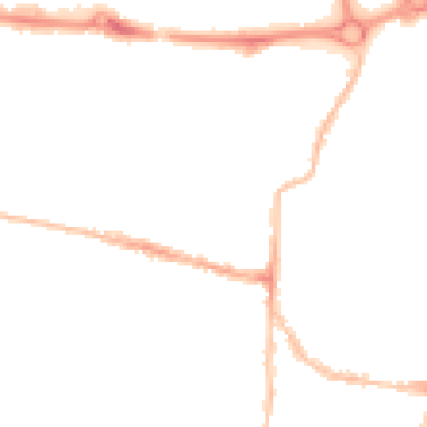 Night-time road noise heatmap for PO5 1EW