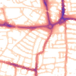 Daytime road noise heatmap for PO5 1EX