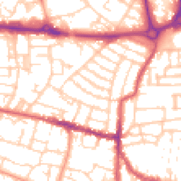 Daytime road noise heatmap for PO5 1EY