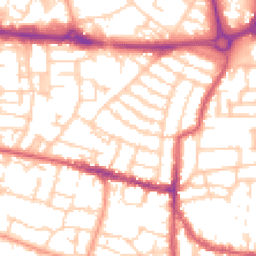 Daytime road noise heatmap for PO5 1EZ