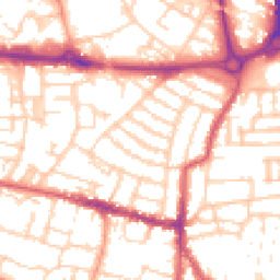 Daytime road noise heatmap for PO5 1HB