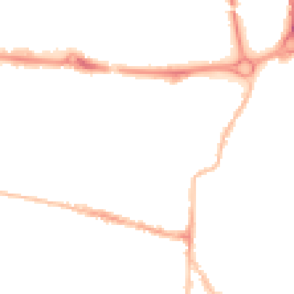Night-time road noise heatmap for PO5 1HB