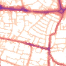 Daytime road noise heatmap for PO5 1HJ