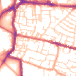 Daytime road noise heatmap for PO5 1JE