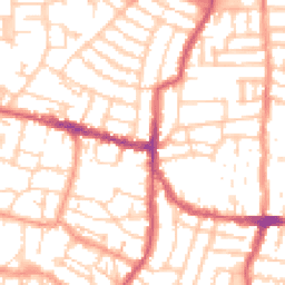 Daytime road noise heatmap for PO5 1LU