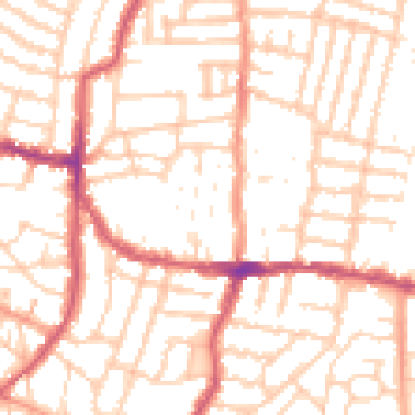 Daytime road noise heatmap for PO5 1NS