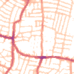 Daytime road noise heatmap for PO5 1PB