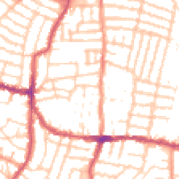 Daytime road noise heatmap for PO5 1PB