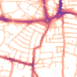 Daytime road noise heatmap for PO5 1QN