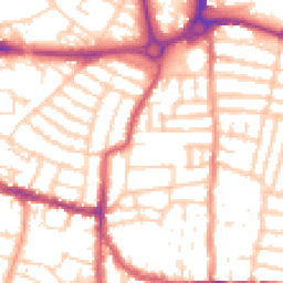 Daytime road noise heatmap for PO5 1RQ