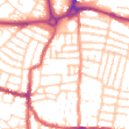 Daytime road noise heatmap for PO5 1RY