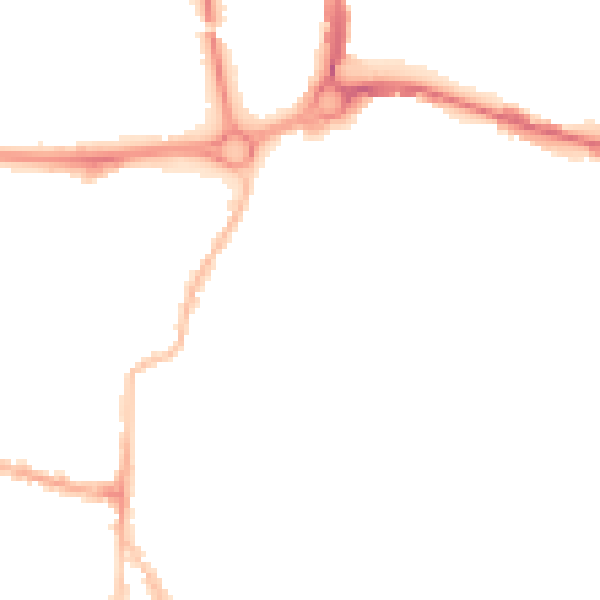 Night-time road noise heatmap for PO5 1SD