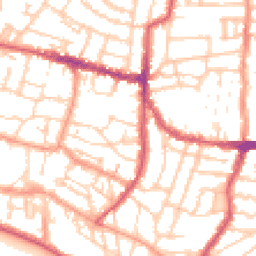 Daytime road noise heatmap for PO5 2DG