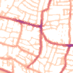 Daytime road noise heatmap for PO5 2DH