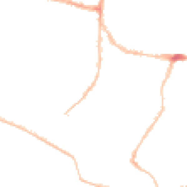 Night-time road noise heatmap for PO5 2DP