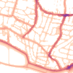 Daytime road noise heatmap for PO5 2LY