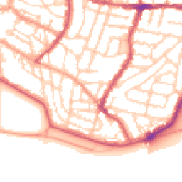 Daytime road noise heatmap for PO5 2PX