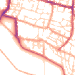 Daytime road noise heatmap for PO5 3AF