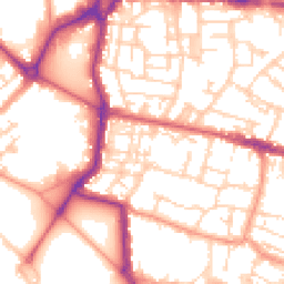 Daytime road noise heatmap for PO5 3DD