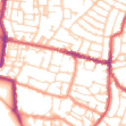 Daytime road noise heatmap for PO5 3DT