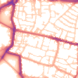Daytime road noise heatmap for PO5 3EB