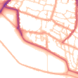 Daytime road noise heatmap for PO5 3NG