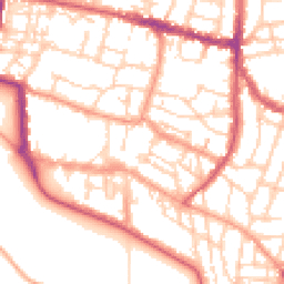 Daytime road noise heatmap for PO5 3QQ