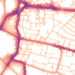 Daytime road noise heatmap for PO5 4DR