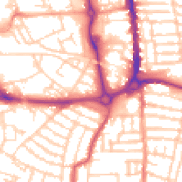 Daytime road noise heatmap for PO5 4LB
